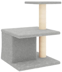 Albero per gatti con tiragraffi in sisal grigio chiaro 48 cm