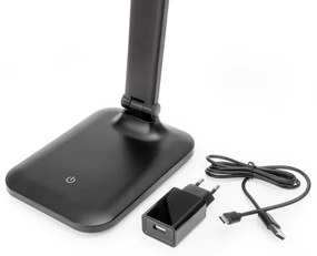 Lampada da tavolo a LED dimmerabile con USB port REMUS LED/5W/230V nero