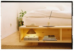 Letto matrimoniale di colore naturale in pino massiccio con rete inclusa 160x200 cm Merge – Karup Design