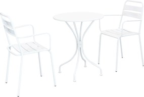 ROMANUS - set tavolo in metallo cm Ø 60 x 71h con 2 poltrone Romanus