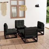 Set Divani da Giardino 5 pz con Cuscini Legno Massello di Pino 3076318