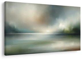 Quadro su tela – Panorama nebbioso con superficie d’acqua
