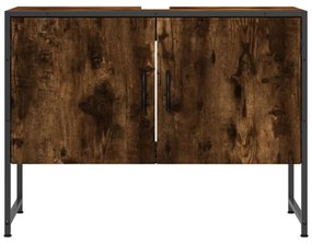 Mobile lavabo bagno rovere fumo 60x30x60 cm legno multistrato