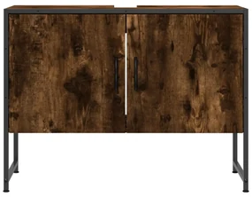 Mobile lavabo bagno rovere fumo 60x30x60 cm legno multistrato