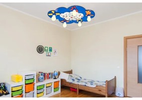 Plafoniera da soffitto per bambini LUCCA 5xE27/24W/230V blu