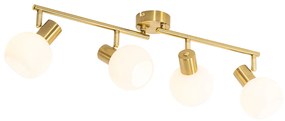 Faretto da soffitto smart oro con vetro opale 4 luci regolabili incl. 4 Wifi P45 - Anouk