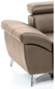 Divano angolare in pelle Salerno II, letto, angolo destro, marrone