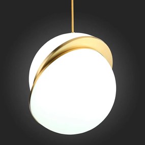 Lampada Da Soffitto Pensile Acrilico Palla Bianco Oro APP481-1CP