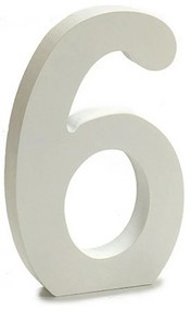 Numeri 6 Legno Bianco (1,8 x 21 x 17 cm) (12 Unità)
