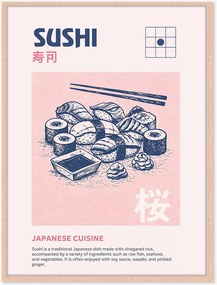 Stampa digitale incorniciata fatta a mano Sushi