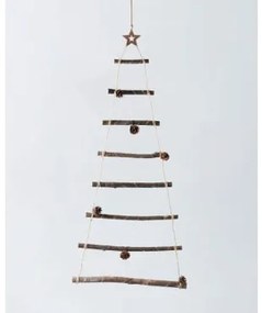Albero di Natale con Luci LED in Legno 110 cm Pin Marrone - The Masie