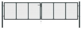 Cancello Per Giardino İn Acciaio Zincato 400x125cm Grigio /