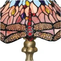 Lampada Da Scrivania-Ufficio Tiffany Libellula Acciaio Ottone 1 Luce E27