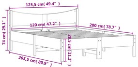 Giroletto 120x200 cm in Legno Massello di Pino