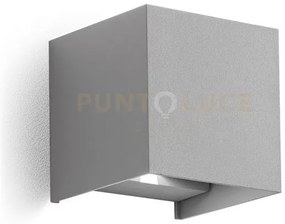 Ges862c- applique grigio alluminio a led 2 luci biemissione 3000k 5...