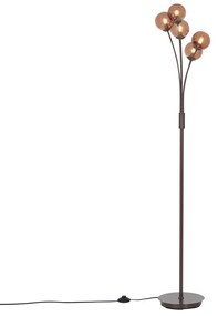 Lampada da terra di design bronzo con vetro bronzo 5 luci - Athens
