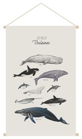 Kakemono bambini illustrazione balene L40 x L60 cm OCEAN