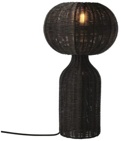 Lampada da tavolo nera con paralume in rattan (altezza 43 cm) Werna - Villa Collection