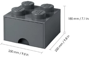 Contenitore per bambini grigio scuro con cassetto - LEGO®