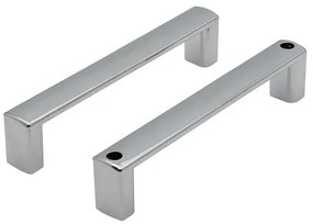 Set maniglie per porta doccia dentro-fuori cromate design squadrato