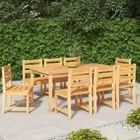 Set da Pranzo per Giardino 9 pz in Legno Massello di Teak 3157190