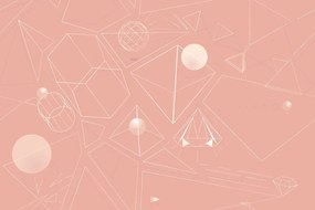 Carta da parati autoadesiva – Motivi geometrici rosa