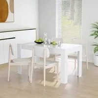 Tavolo da Pranzo Bianco Lucido 140x74,5x76 cm Legno Multistrato 804208