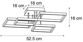 Plafoniera nera incl. LED dimmerabile a 3 livelli 4 luci - Lejo