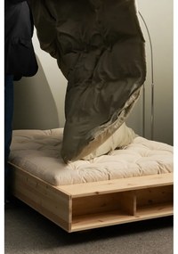Letto matrimoniale di colore naturale in pino massiccio con rete inclusa 180x200 cm Merge – Karup Design
