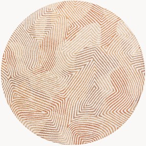 Tappeto rotondo jacquard lavabile da interno-esterno Coral