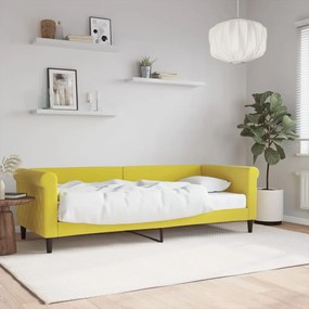 Divano letto con materasso giallo 80x200 cm in velluto