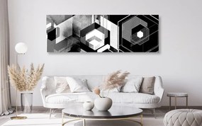 Stampa su tela – Geometria futuristica in bianco e nero