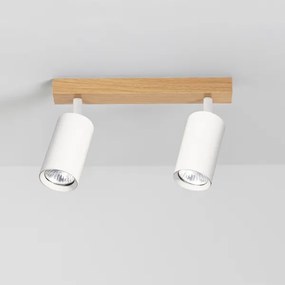 Brilagi - Faretto SELE 2xGU10/30W/230V bianco/effetto rovere