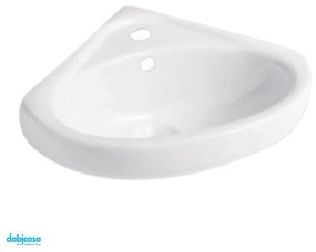 Alice Ceramica "Sleepy" Lavabo Sospeso Angolare In Ceramica Finitura Bianco Lucido