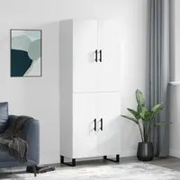 Credenza Bianco Lucido 69,5x34x180 cm in Legno Multistratocod mxl 125833