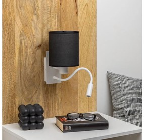 Brilagi - Applique a LED NUBILA 1xE27/25W/230V + LED/3W bianco/nero