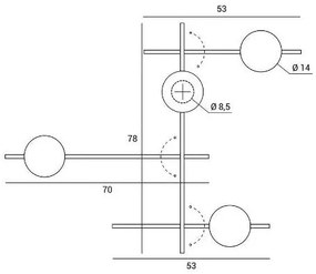 Mikado parete/soffitto 4 luci