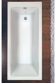 Kamalu - Vasca da bagno rettangolare 170x75cm in acrilico bianco lucido | KM200