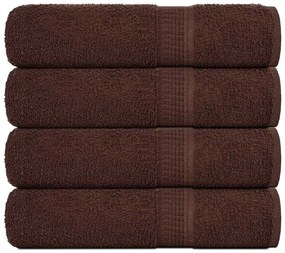Asciugamani Da Bagno 4 Pz Marrone 100x150cm 360g/m² 100% Cotone /