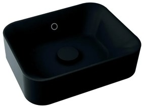 Lavabo da appoggio Capsule rettangolare in pietra L 48 x P 38 x H 13.2 cm nero