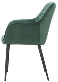 Set di sedie da pranzo verde in imbottito 2 pz Elvira – Støraa