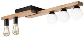 Lampadario a plafone MATTE 2xE27/15W/230V + 3xG9/5W/230V nero/quercia