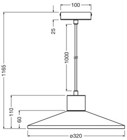 Ledvance - Lampadario a sospensione con filo DECOR CONCRETE 1xE27/15W/230V diametro 32 cm calcestruzzo grigio