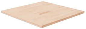 Piano Tavolo Quadrato 70x70x2,5 Cm Massello Rovere Non Trattato /
