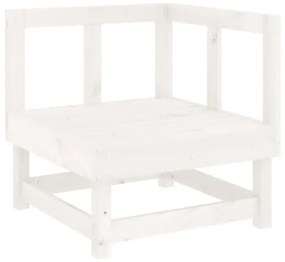 Set Salotto da Giardino 7 pz Bianco in Legno Massello di Pino