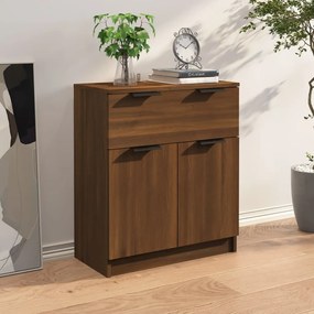 Credenza rovere marrone 60x30x70 cm in legno multistrato