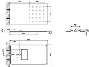 Soffione doccia 55x30 a parete quadro mirror steel tremillimetri 33081 gessi