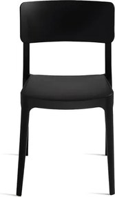 Sedia impilabile da giardino in polipropilene - FRA Nero 2 pezzi