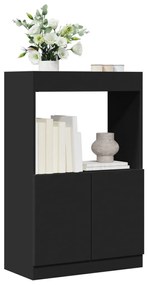 Credenza Nera 63x33x100 Cm İn Legno Multistrato /