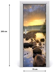 Adesivo per porta interna Paesaggi del lago 75x205 cm
